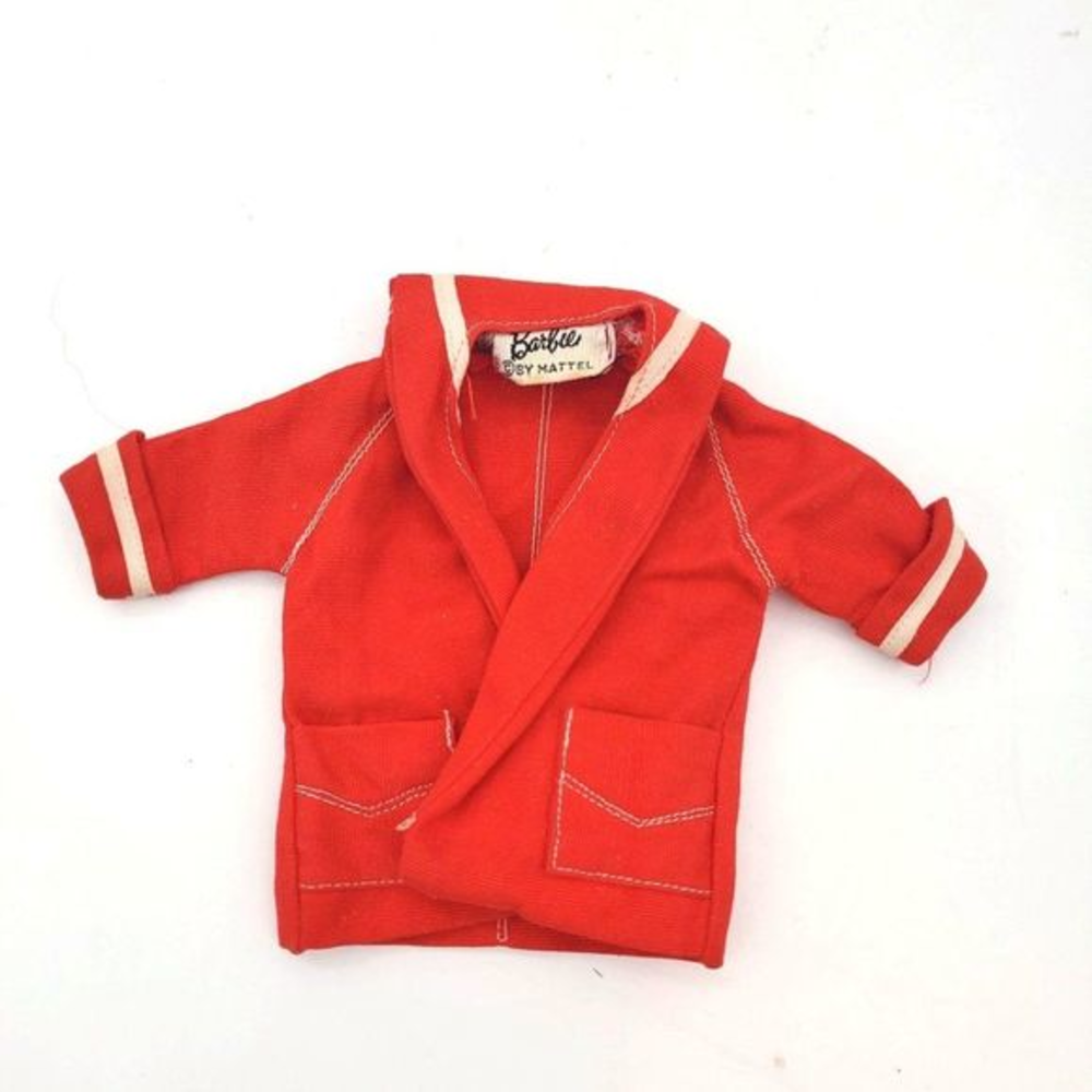 VTG Barbie Resort Red Jacket Coat Mattel 963 Nautical Sailor‎ Tagged 1960s Doll